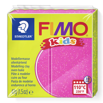FIMO Kids klei - Roze glitter (nr 262)