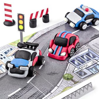 FIMO kleiset Politie Race - politie auto en raceauto&#039;s van klei