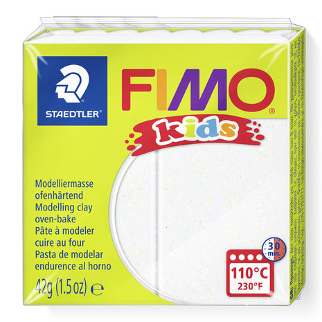 FIMO Kids klei - Wit glitter (nr 52)