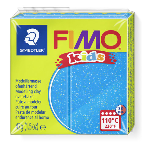 FIMO Kids klei - Blauw glitter (nr 312)