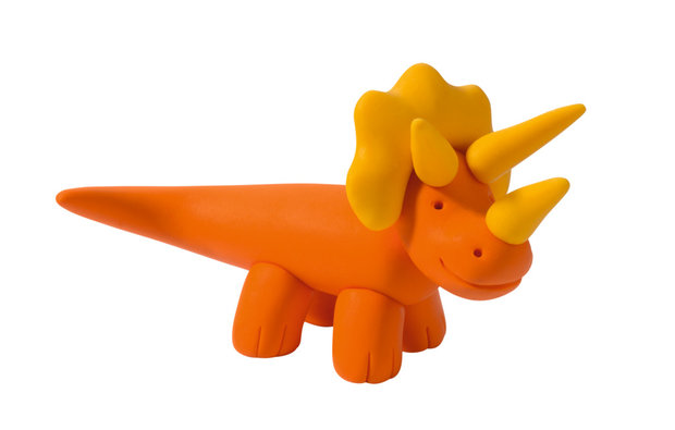 FIMO klei set dinosaurussen/dino - triceratops van klei