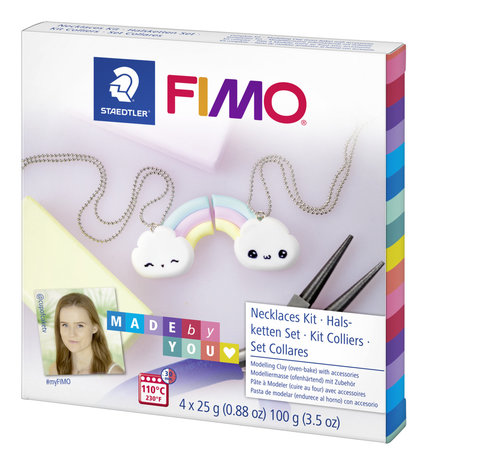 FIMO klei vriendschapsketting regenboog - Verpakking